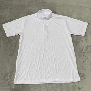 Collars & Co Dress Collar Polo Shirt Men Medium White Featherweight Relaxed NWOT